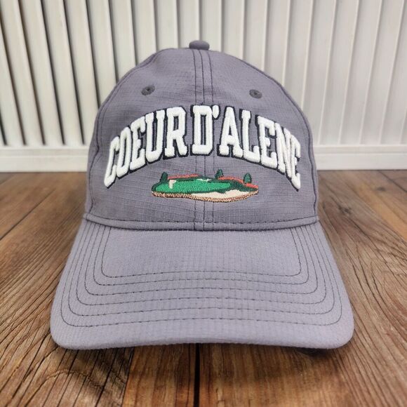 Coeur d'Alene Golf Course Under Armour Strapback Hat Cap Gray 3D Floating Green - Picture 2 of 10